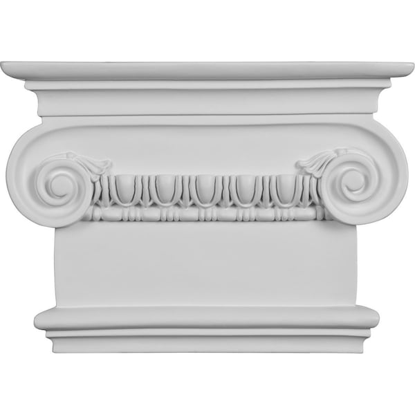 Ekena Millwork 7 1/2"W x 8 1/2"H x 2 1/2"P Classic Ionic Large Onlay Capital Fits Pilasters up to 5 1/4"W x 1 1/8"D CAP09X07X03RI - main
